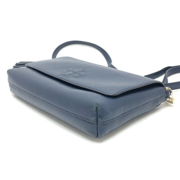 Tory Burch Logo fringe Shoulder Bag Leather blue/SilverHardware - Picture 3 of 13